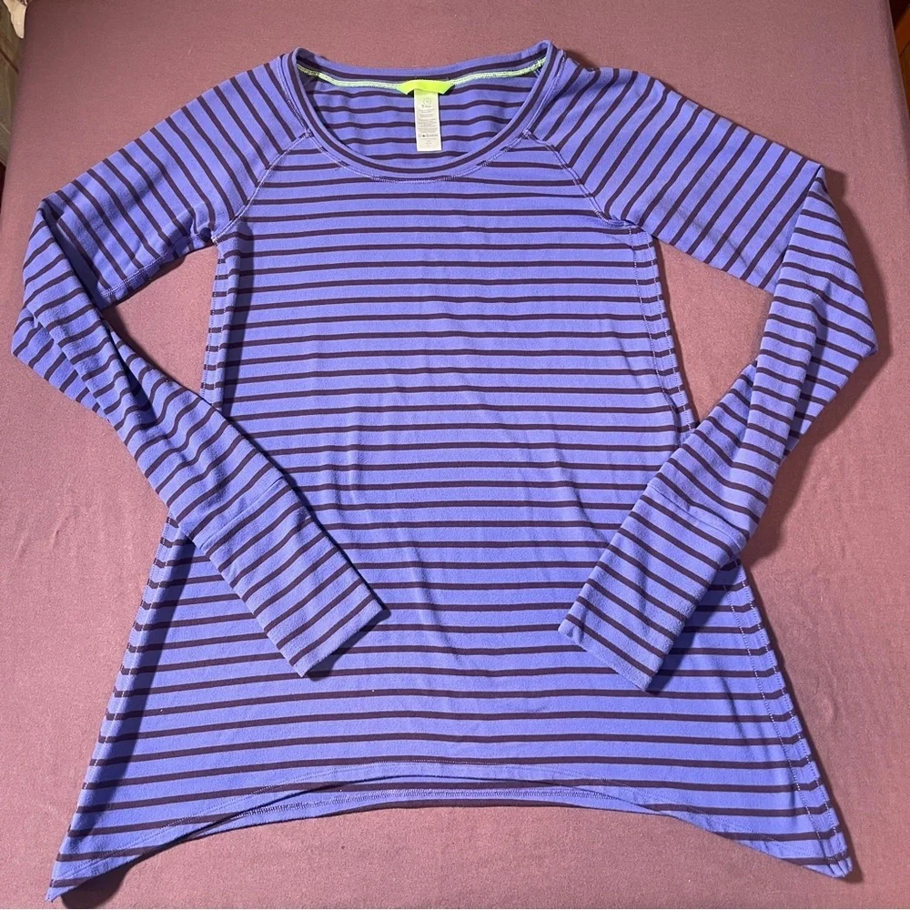 Ivivva (Lululemon kids) Soft Striped Long Sleeve Shirt in Purple - Size 12